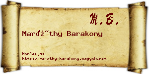 Maróthy Barakony névjegykártya